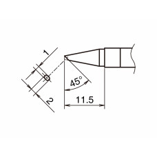 HAKKO T39-BC1020 Soldering Tip Shape-BC hor: 1mm, vrt: 2mm