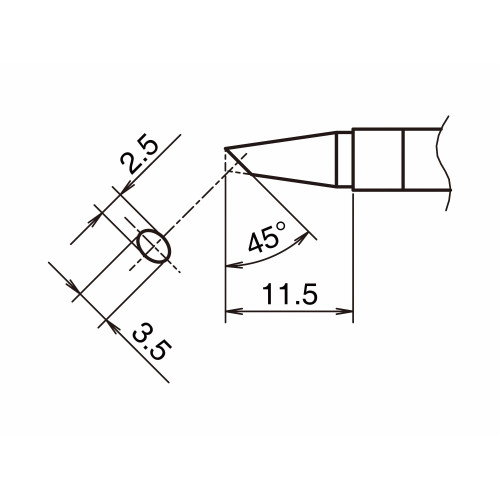 HAKKO T39-BC2535 Soldering Tip Shape-BC hor: 2.5mm, vrt: 3.5mm HAKKO T39-BC2535 Soldering Tip Shape-BC hor: 2.5mm, vrt: 3.5mm