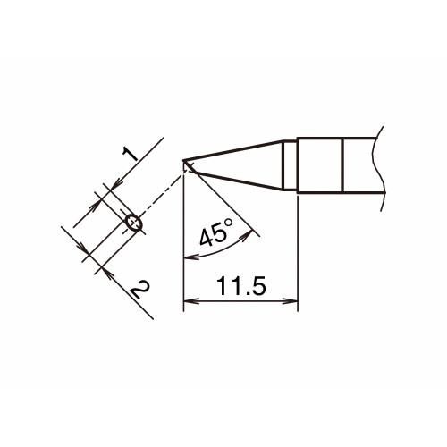 HAKKO T39-BCF1020 Soldering Tip Shape-BC hor: 1mm, vrt: 2mm Tinned Surface Only HAKKO T39-BCF1020 Soldering Tip Shape-BC hor: 1mm, vrt: 2mm Tinned Surface Only