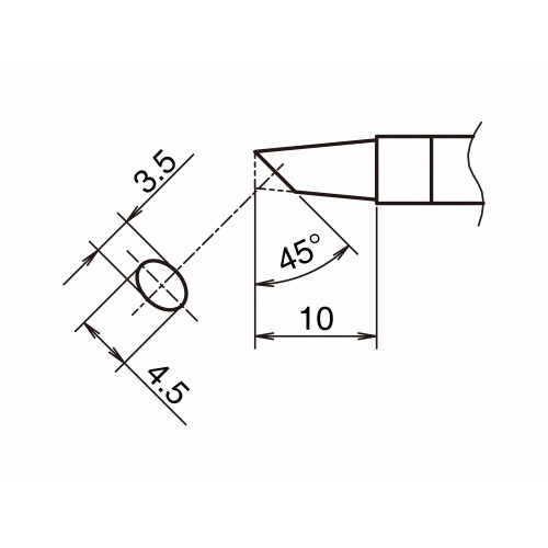 HAKKO T39-BCF3545 Soldering Tip Shape-BC hor: 3.5mm, vrt: 4.5mm Tinned Surface Only HAKKO T39-BCF3545 Soldering Tip Shape-BC hor: 3.5mm, vrt: 4.5mm Tinned Surface Only