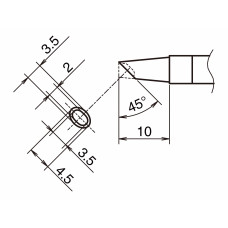 HAKKO T39-BCM3545 Soldering Tip Shape-BC hor: 3.5mm, vrt: 4.5mm W Indent