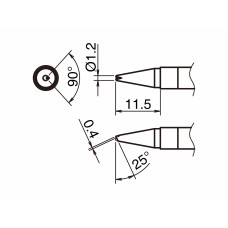 HAKKO T39-BCR12 Soldering Tip Shape-1.2BC with V-Groove
