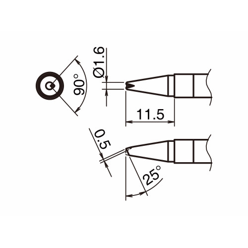 HAKKO T39-BCR16 Soldering Tip Shape-1.6BC with V-Groove HAKKO T39-BCR16 Soldering Tip Shape-1.6BC with V-Groove