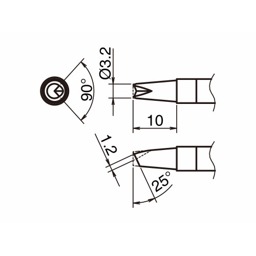 HAKKO T39-BCR32 Punta Saldante Formato-3.2BC con V-Groove HAKKO T39-BCR32 Punta Saldante Formato-3.2BC con V-Groove
