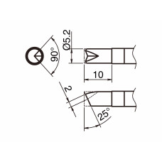 HAKKO T39-BCR52 Soldering Tip Shape-5.2BC with V-Groove