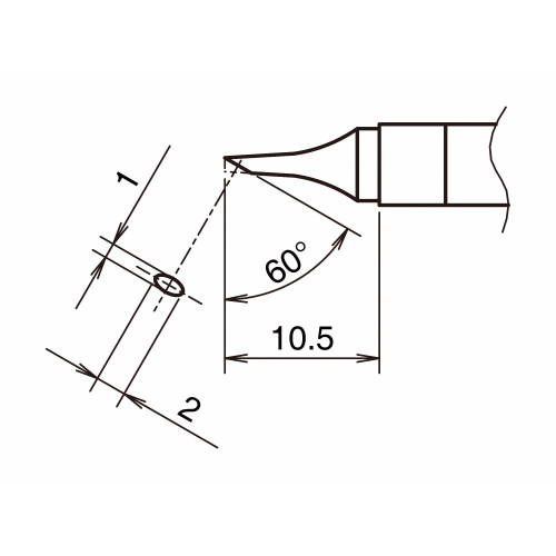 HAKKO T39-C1020 Soldering Tip Shape-C hor: 1mm, vrt: 2mm HAKKO T39-C1020 Soldering Tip Shape-C hor: 1mm, vrt: 2mm