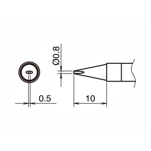HAKKO T39-D08 Soldering Tip Shape-0.8D