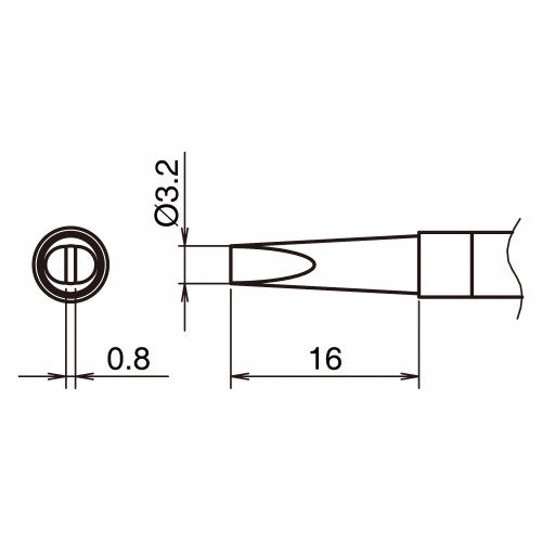 HAKKO T39-DL32 Soldering Tip Shape-3.2Dl HAKKO T39-DL32 Soldering Tip Shape-3.2Dl