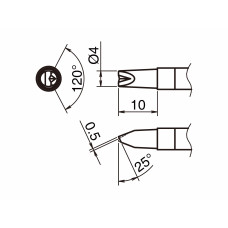 HAKKO T39-DR4 Soldering Tip Shape-4D with V-Groove