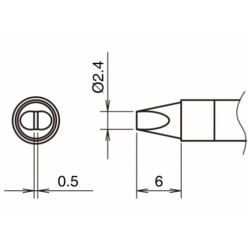 HAKKO T39-DS24 Soldering Tip Shape-2.4DS HAKKO T39-DS24 Soldering Tip Shape-2.4DS