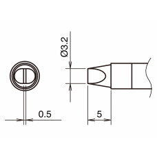 HAKKO T39-DS32 Soldering Tip Shape-3.2DS