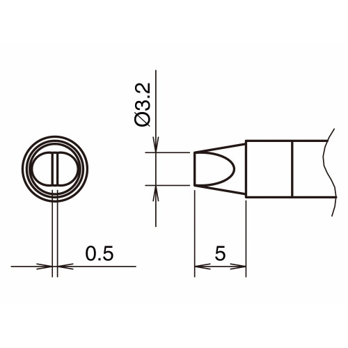 HAKKO T39-DS32 Soldering Tip Shape-3.2DS