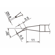 HAKKO T39-JD08 Soldering Tip Shape-0.8JD