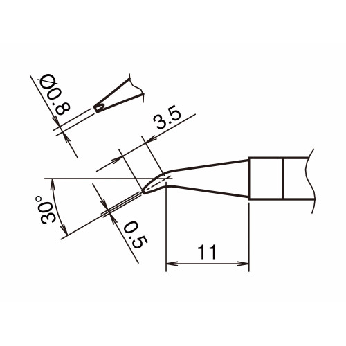 HAKKO T39-JD08 Soldering Tip Shape-0.8JD