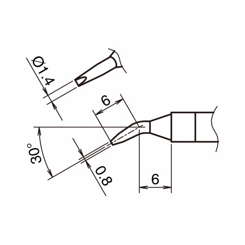 HAKKO T39-JD14 Soldering Tip Shape-1.4JD HAKKO T39-JD14 Soldering Tip Shape-1.4JD