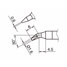 HAKKO T39-JD16 Soldering Tip Shape-1.6JD