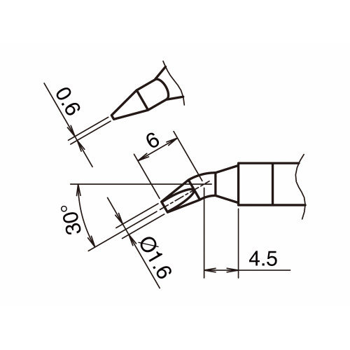 HAKKO T39-JD16 Soldering Tip Shape-1.6JD HAKKO T39-JD16 Soldering Tip Shape-1.6JD