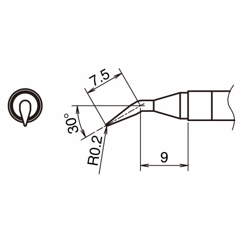 HAKKO T39-JL02 Soldering Tip Shape-0.2JL HAKKO T39-JL02 Soldering Tip Shape-0.2JL