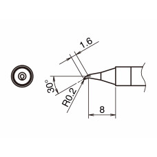 HAKKO T39-JS02 Soldering Tip Shape-0.2JS