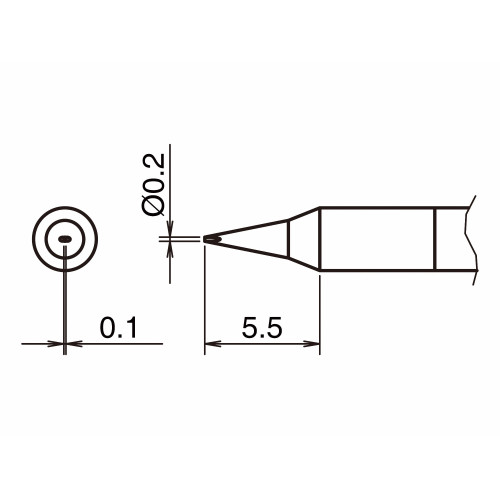 HAKKO T50-D02 Soldering Tip/Shape-0.2D HAKKO T50-D02 Soldering Tip/Shape-0.2D