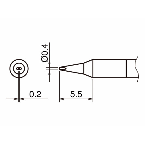HAKKO T50-D04 Punta Saldante/Formato-0.4D