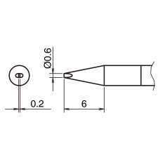 HAKKO T50-D06 Soldering Tip/Shape-0.6D