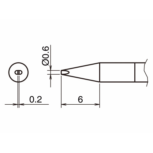 HAKKO T50-D06 Soldering Tip/Shape-0.6D HAKKO T50-D06 Soldering Tip/Shape-0.6D