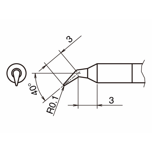 HAKKO T50-J01 Soldering Tip/Shape-0.1J