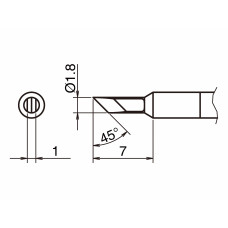HAKKO T50-KU Soldering Tip/Shape-KU