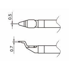 HAKKO T51-C05 Pair of Soldering Tips/Chip Shape-0.5C