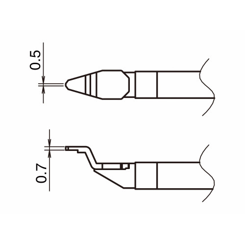 HAKKO T51-C05 Pair of Soldering Tips/Chip Shape-0.5C HAKKO T51-C05 Pair of Soldering Tips/Chip Shape-0.5C