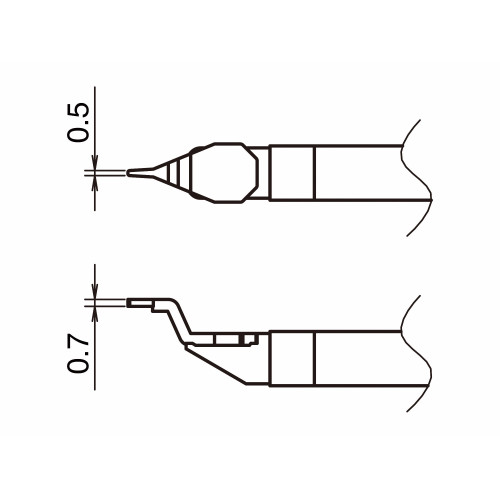 HAKKO T51-I05 Pair of Soldering Tips/Chip Shape-0.5I HAKKO T51-I05 Pair of Soldering Tips/Chip Shape-0.5I