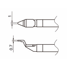 HAKKO T51-L1 Pair of Soldering Tips/Chip Shape-1L
