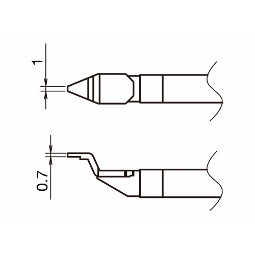 HAKKO T51-L1 Pair of Soldering Tips/Chip Shape-1L HAKKO T51-L1 Pair of Soldering Tips/Chip Shape-1L