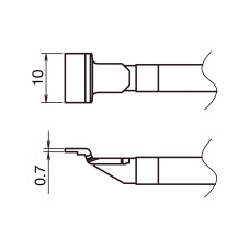 HAKKO T51-L10 Pair of Soldering Tips/Sop Shape-10L