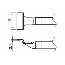 HAKKO T51-L13 Pair of Soldering Tips/Sop Shape-13L