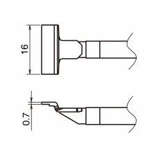 HAKKO T51-L16 Pair of Soldering Tips/Sop Shape-16L