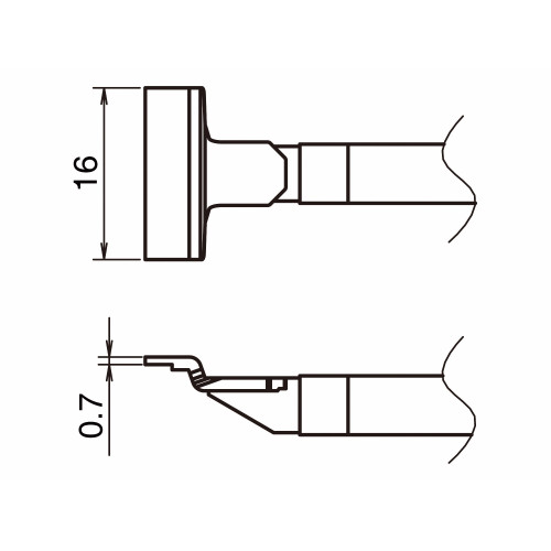 HAKKO T51-L16 Coppia di Punte Saldanti/Sop Shape-16L HAKKO T51-L16 Coppia di Punte Saldanti/Sop Shape-16L
