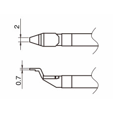 HAKKO T51-L2 Pair of Soldering Tips/Chip Shape-2L