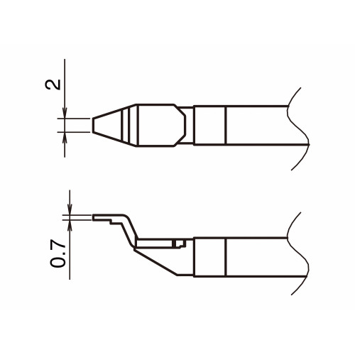 HAKKO T51-L2 Pair of Soldering Tips/Chip Shape-2L HAKKO T51-L2 Pair of Soldering Tips/Chip Shape-2L