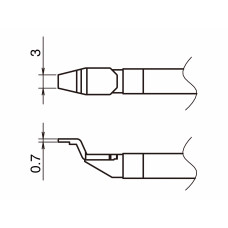 HAKKO T51-L3 Pair of Soldering Tips/Chip Shape-3L