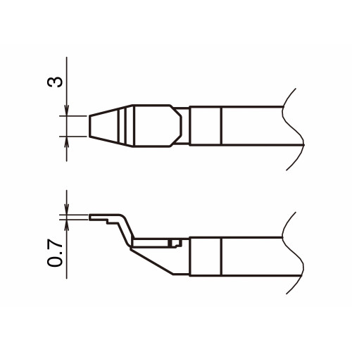 HAKKO T51-L3 Pair of Soldering Tips/Chip Shape-3L HAKKO T51-L3 Pair of Soldering Tips/Chip Shape-3L