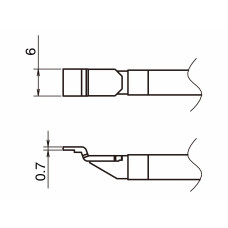 HAKKO T51-L6 Pair of Soldering Tips/Sop Shape-6L