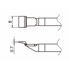 HAKKO T51-L8 Pair of Soldering Tips/Sop Shape-8L