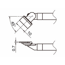HAKKO T51-LA10 Pair of Soldering Tips/Sop Shape-10La