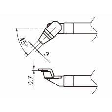 HAKKO T51-LA3 Pair of Soldering Tips/Chip Shape-3La