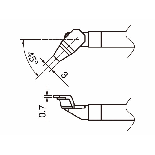 HAKKO T51-LA3 Pair of Soldering Tips/Chip Shape-3La HAKKO T51-LA3 Pair of Soldering Tips/Chip Shape-3La
