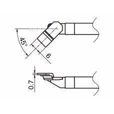 HAKKO T51-LA6 Pair of Soldering Tips/Sop Shape-6La