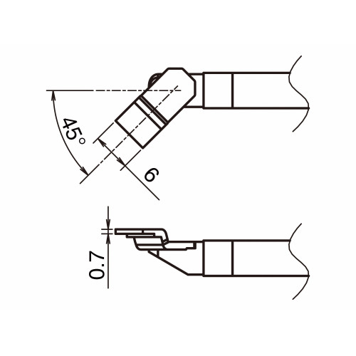 HAKKO T51-LA6 Pair of Soldering Tips/Sop Shape-6La HAKKO T51-LA6 Pair of Soldering Tips/Sop Shape-6La