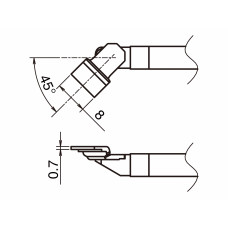 HAKKO T51-LA8 Pair of Soldering Tips/Sop Shape-8La